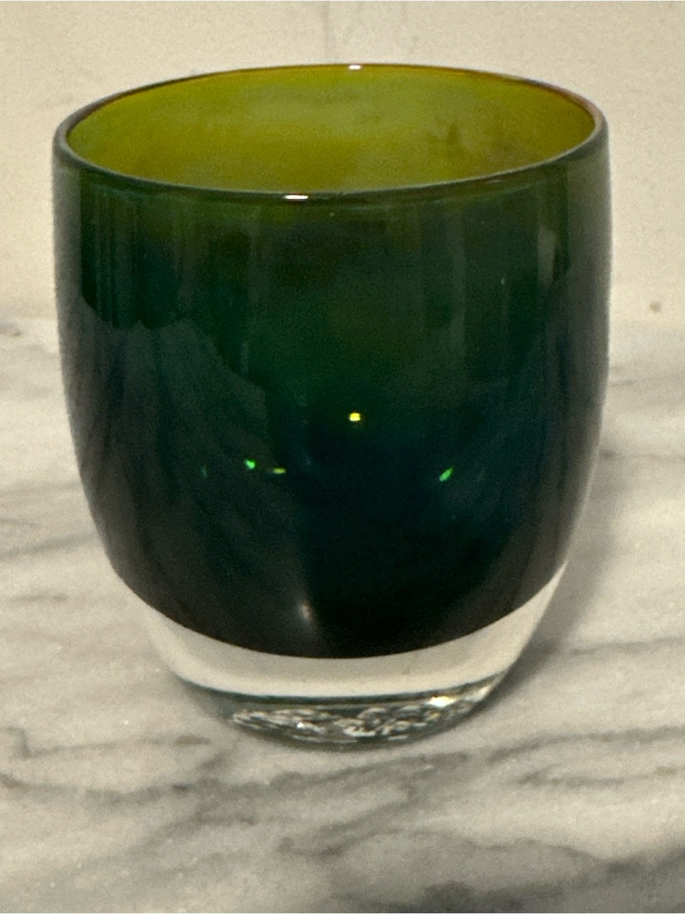 Glassybaby green votive candle holder